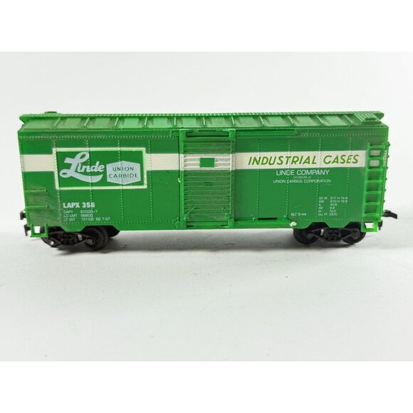 HO Scale Freight Train Cars Vintage Linde Boxcar & Ponderosa Lumber Flatcar - Picture 5 of 15